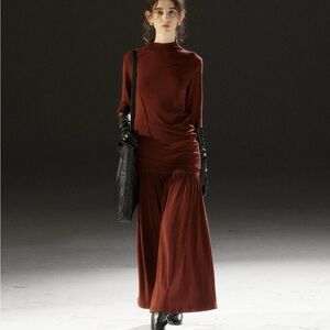 REWEAR Burgundy Top & Skirt Set